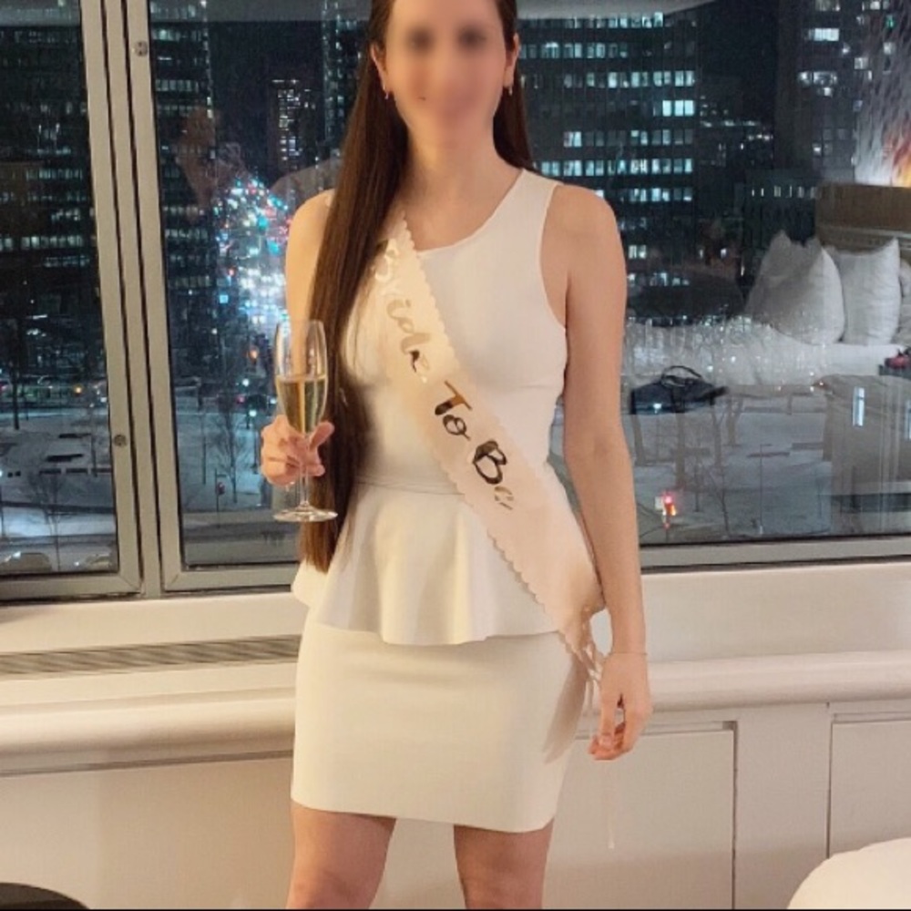 BCBGMaxAzria White Peplum Dress - Size Medium